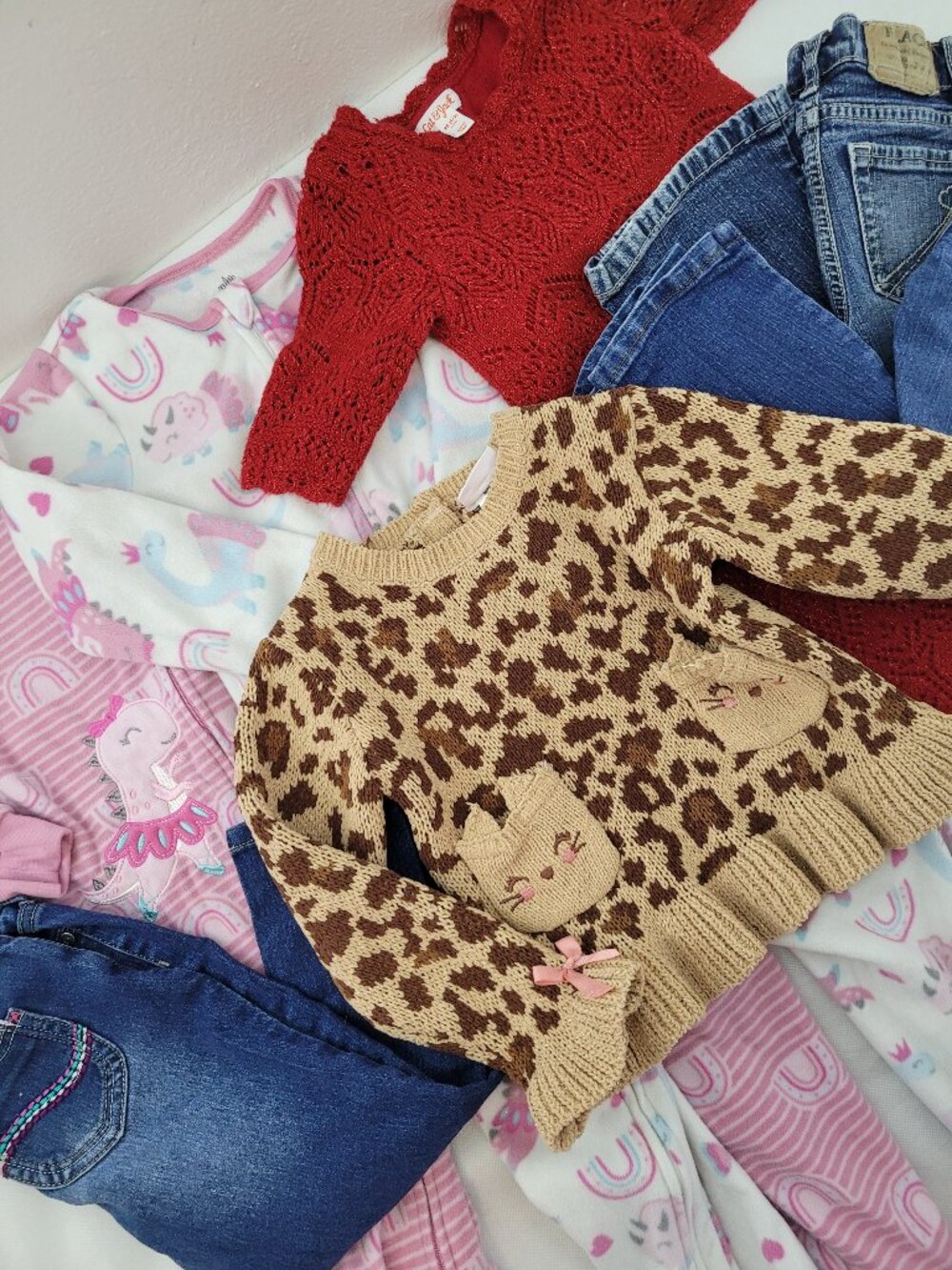 Girls Clothing Bundle Jeans Sweater Dress Pajamas Lot Cat Jack Place Little Lass